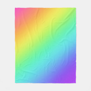 Bright Rainbow Gradient Fleece Blanket