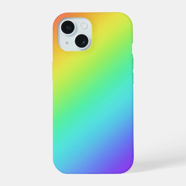 Bright Rainbow Gradient iPhone 15 Case (Back)