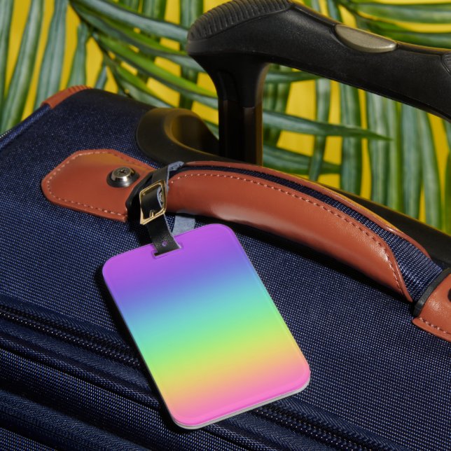 Bright Rainbow Gradient Luggage Tag (Front Insitu 1)