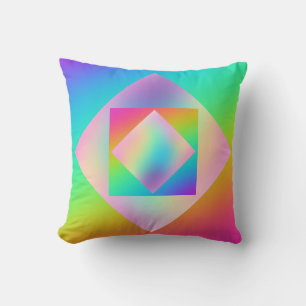 Bright Rainbow Gradient Tote Bag Throw Pillow