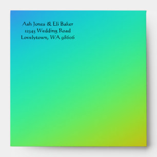 Bright Rainbow Gradient Wedding Envelope