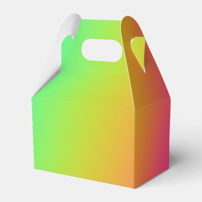 Bright Rainbow Gradient Wedding Favor Box (Front Side)