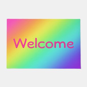 Bright Rainbow Gradient Welcome Doormat