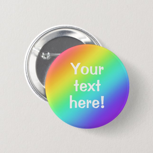 Bright Rainbow Gradients Personalized Button (Front & Back)