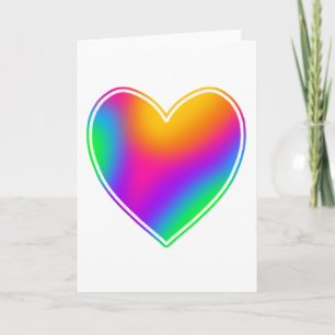 Bright Rainbow Heart Blank Card