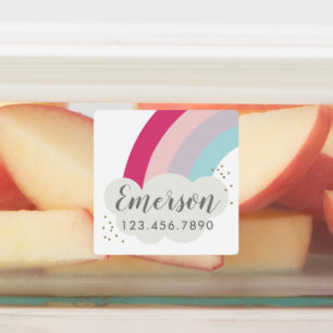 Bright Rainbow kids waterproof sticker label