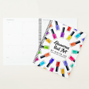 Bright Rainbow Nail Polish Art Tech Salon Custom Planner