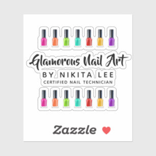 Bright Rainbow Nail Polish Art Tech Salon Logo