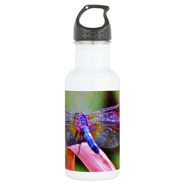 Bright Rainbow Pink Dragonfly 532 Ml Water Bottle (Front)