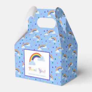 Bright Rainbow Rain Drop Sprinkles Baby Shower Favor Box