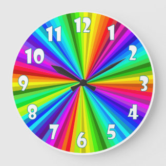Bright Rainbow Ray Colourful , Wall Clock Rainbow