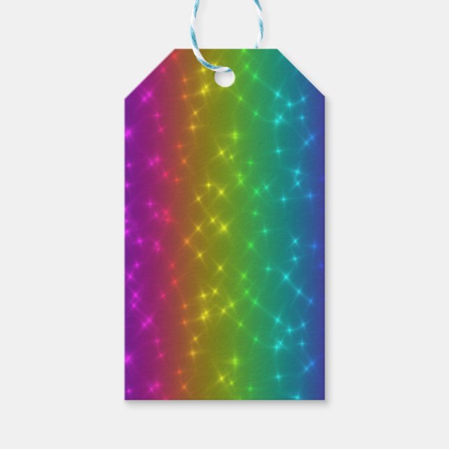 Bright Rainbow Sparkles Gift Tag (Front)