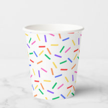 Bright Rainbow Sprinkles Paper Party Cups