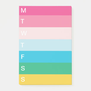 Bright Rainbow Stripe Weekly To Do List Post-it Notes