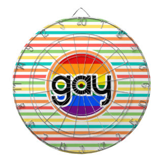 Bright Rainbow Stripes, Gay Dartboard