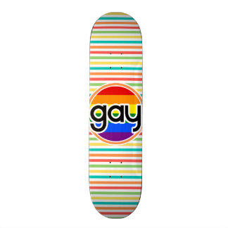 Bright Rainbow Stripes, Gay Skateboard