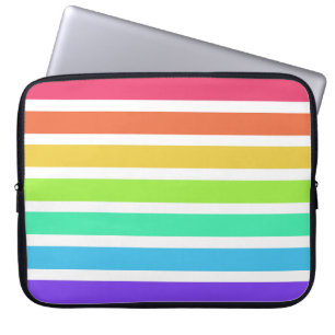 Bright rainbow stripes laptop sleeve
