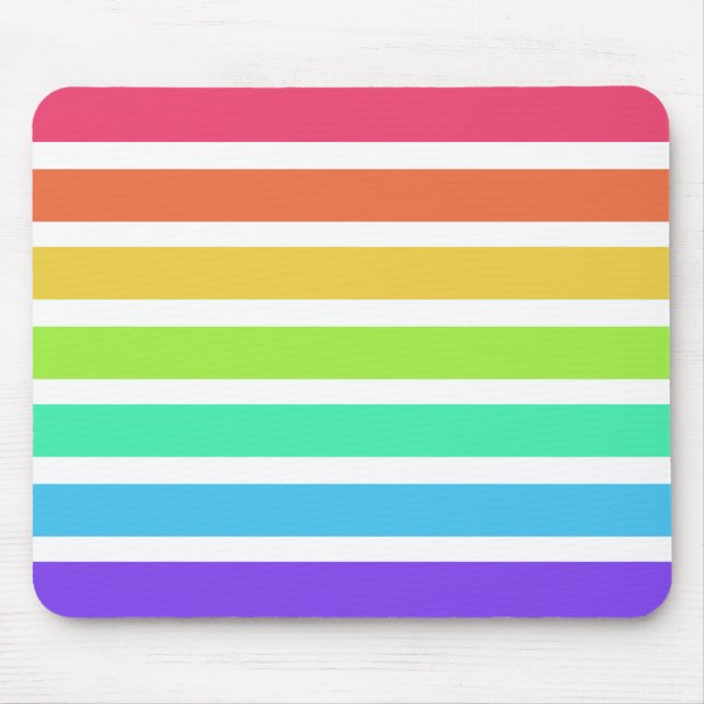 Bright rainbow stripes mouse pad (Front)