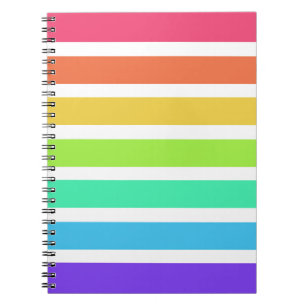 Bright rainbow stripes notebook
