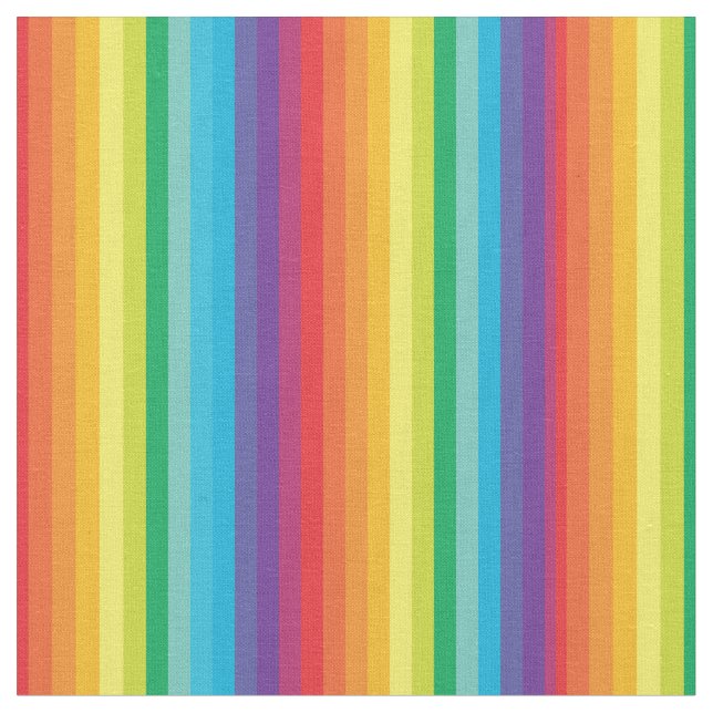 Bright Rainbow Stripes Pattern Fabric (Close Up)