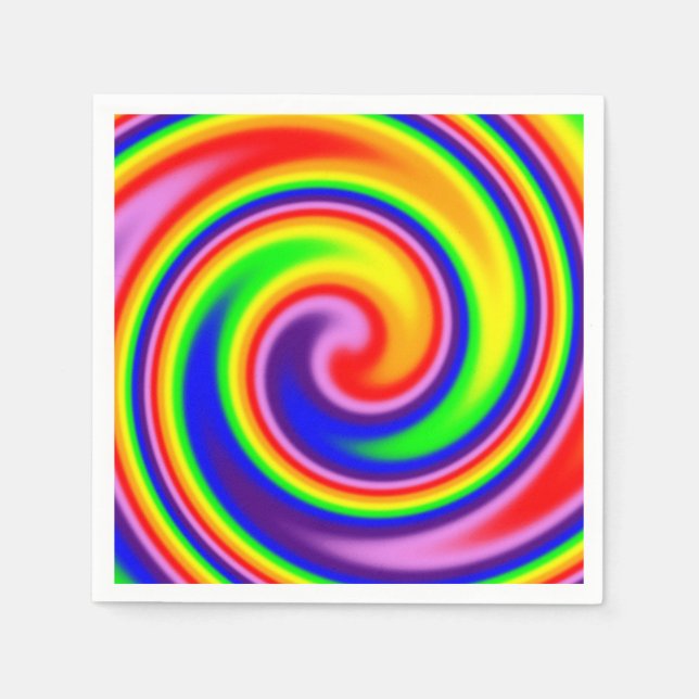 Bright Rainbow Swirl Soft Focus Colourful Napkin (Front)