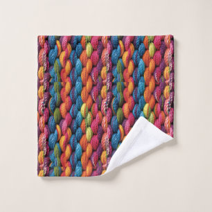 Bright rainbow yarn wash cloth
