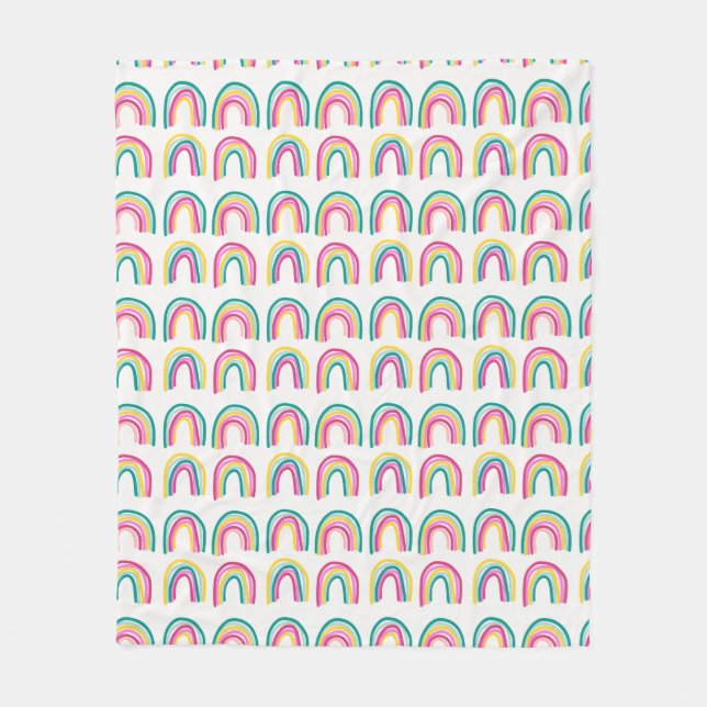 Bright Rainbows  Fleece Blanket (Front)