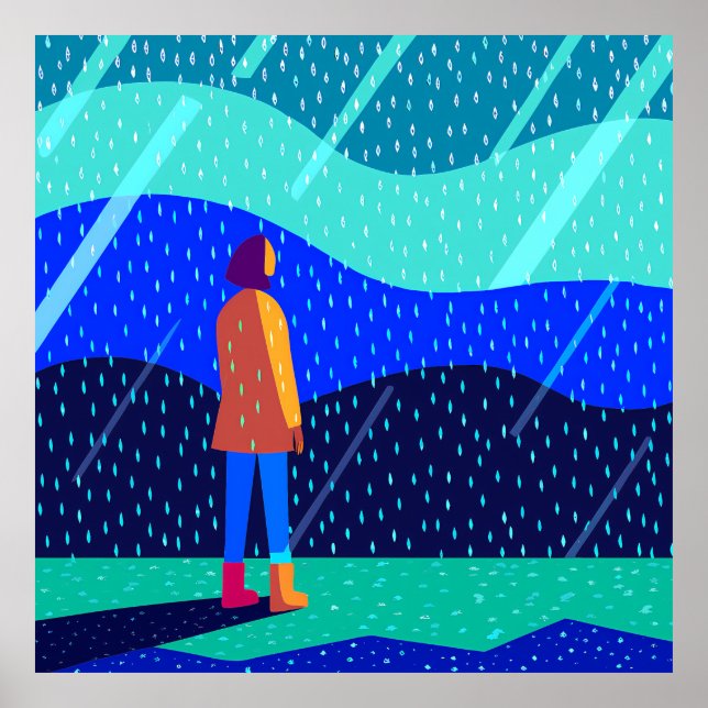 Bright Raindrop Reverie Poster (Front)