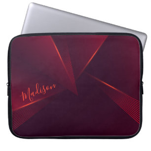 Bright Red Abstract Pattern and Customization Laptop Sleeve