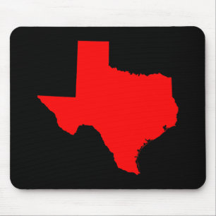 Bright Red and Black Texas Mouse Pad