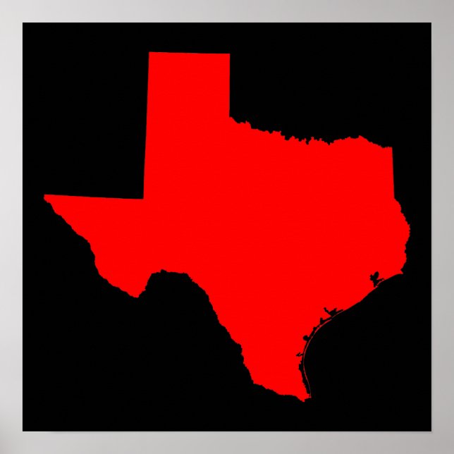 Bright Red and Black Texas Poster (Front)