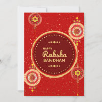 Bright red and gold Raksha Bandhan message