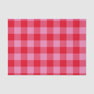 Bright Red and Pink Buffalo Plaid Tissue Paper