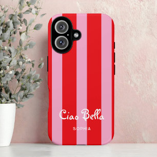 Bright Red and Pink Stripes   Ciao Bella