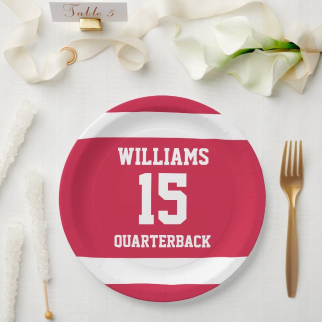 Bright Red and White Paper Plate (Wedding)