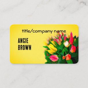 bright red and yellow tulips extreme colour business card
