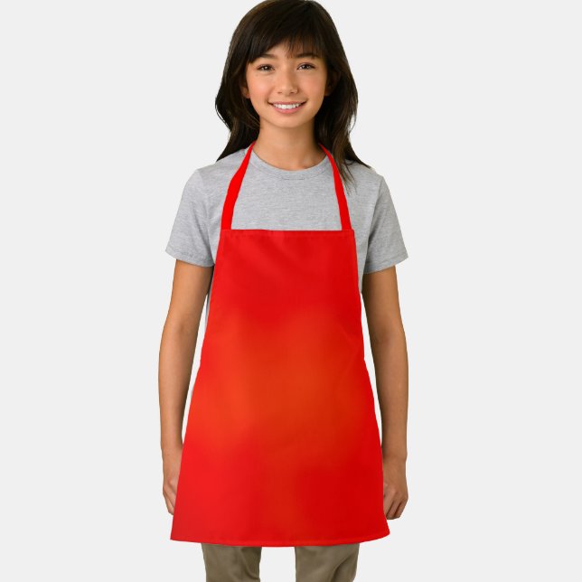 Bright red apron with a subtle orange gradient (Insitu)