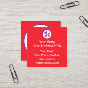 Bright Red Balloon Dog Square Business Cards