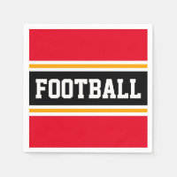 Bright Red Black White Yellow FOOTBALL Stripes