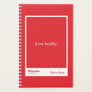 Bright Red Block Quote Fully Customizable Planner