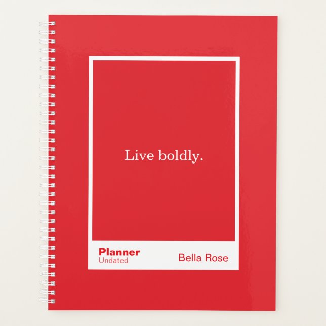 Bright Red Block Quote | Fully Customizable Planner (Front)