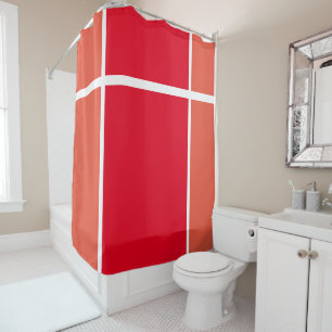 Bright Red Bold Orange Racing Stripe Colorblock