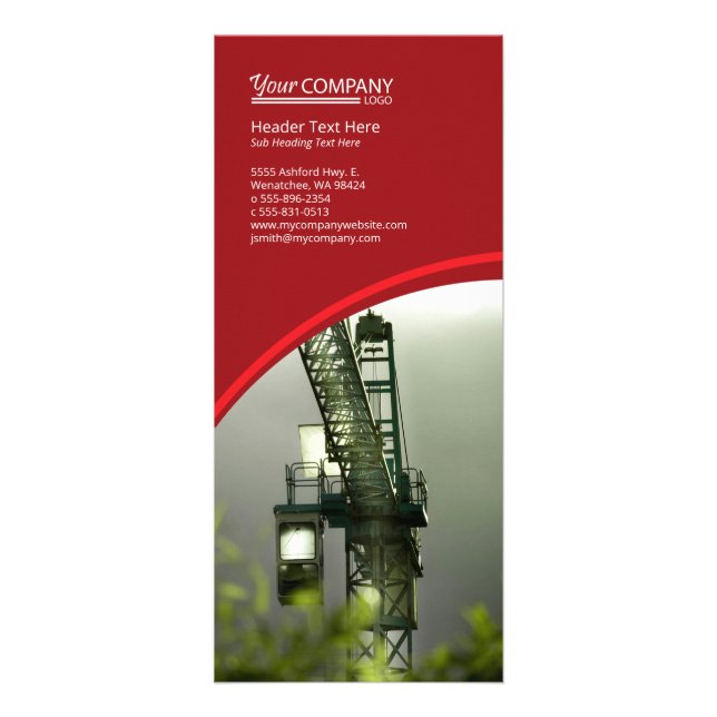Bright Red, Burgundy Tiled Photos Rack Card (Front)