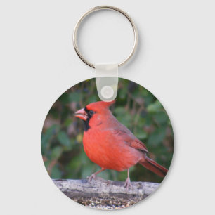 Bright Red Cardinal Keychain