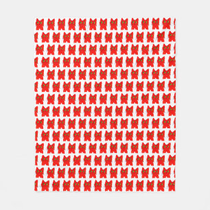 Bright Red Cat — Wide-Eyed Wonder with a Twist Fleece Blanket