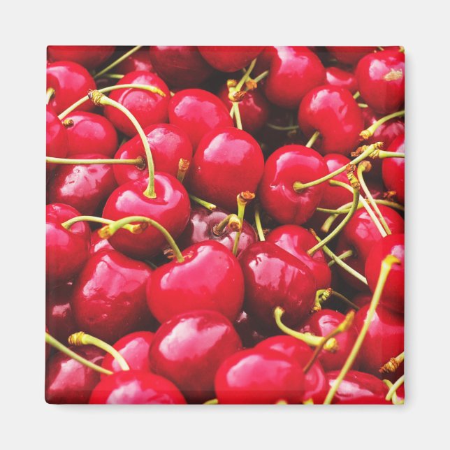 Bright Red Cherries Photo Magnet (Front)