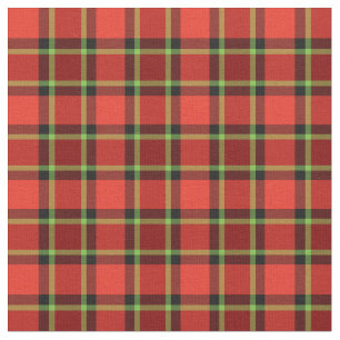 Bright Red Christmas Plaid Pattern Fabric
