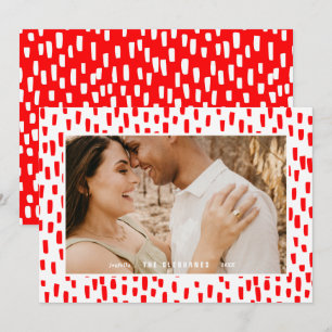 Bright Red Dashing Photo Frame Holiday Card