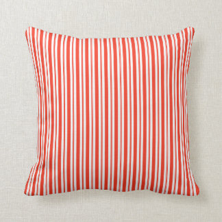 Bright Red Farmhouse Stripes Modern Pattern 03 Throw Pillow