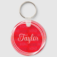Bright red festive Hohoho pattern wine charms